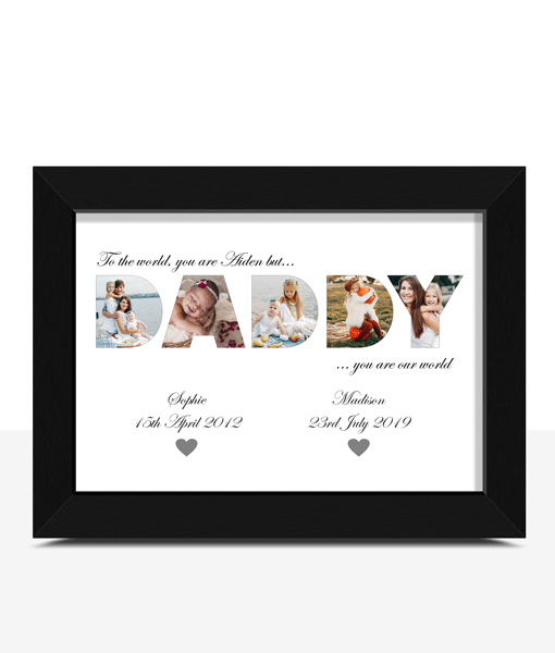Personalised DADDY Photo Collage Frame Gift Fathers Day Gifts