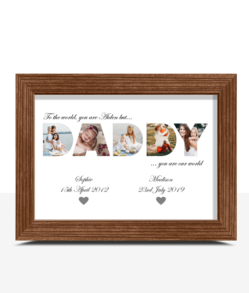 Personalised DADDY Photo Collage Frame Gift Fathers Day Gifts
