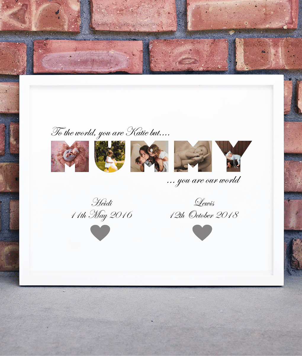 Poster Mothers Day Gifts Mum Son PERSONALISED WordArt Print Card Present 