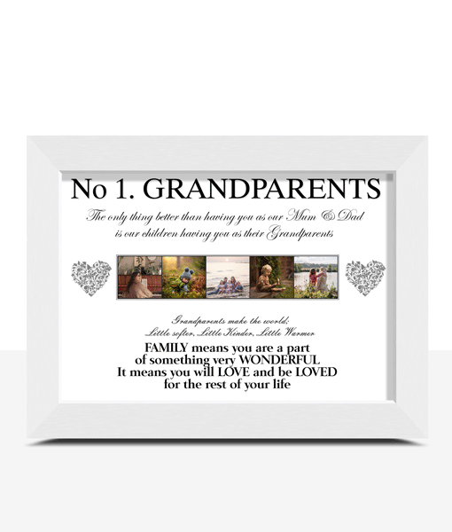 No 1 Grandparents Personalised Photo Collage Picture Frame Gift Fathers Day Gifts