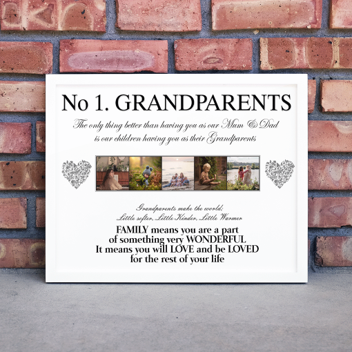 No 1 Grandparents Personalised Photo Collage Picture Frame Gift Fathers Day Gifts