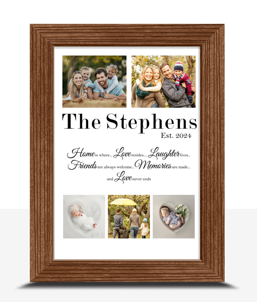 Personalised Family Photo Collage Frame – Family Picture Print Family