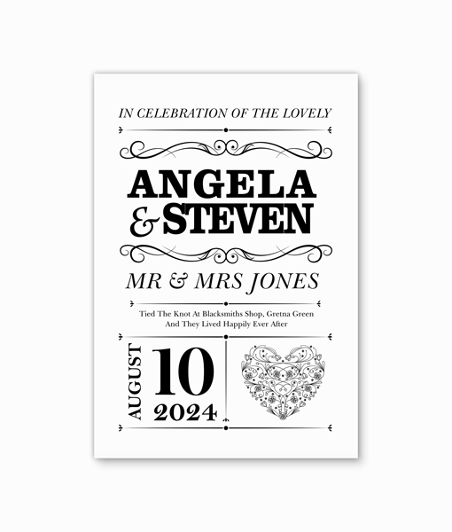 Personalised Wedding Frame Gift for Bride and Groom Gifts For Couples