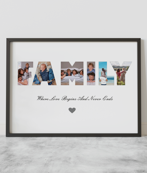 Personalised FAMILY Photo Collage Print – Family Gift Idea Family