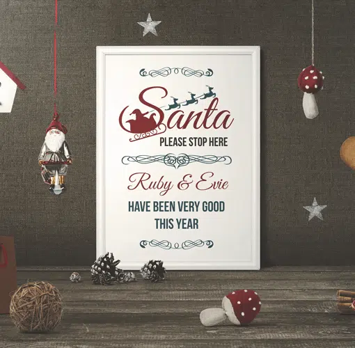 Santa Please Stop Here – Christmas Print Christmas