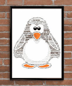 Personalised Penguin Word Art Gift | ABC Prints