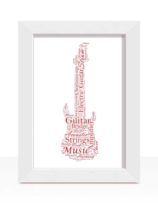 Personalised Electric Guitar Picture Word Art Print Gift Fathers Day Gifts