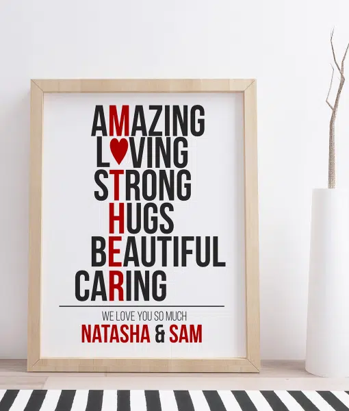 Mother’s Day Typography Print Gift Gifts For Her