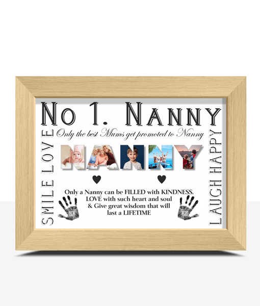 No 1 NANNY Personalised Photo Gift – Nanny Photo Frame Gifts For Grandparents