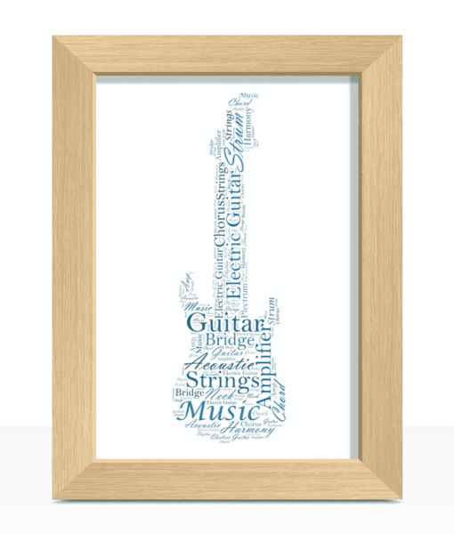 Personalised Electric Guitar Word Art Fathers Day Gifts