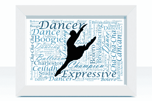 Personalised Dancer Word Art Picture Frame Gift Dance Gifts