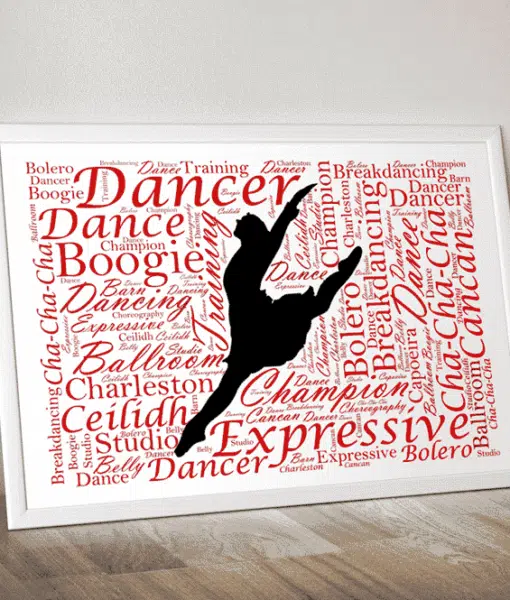 Personalised Dancer Word Art Gift Dance Gifts