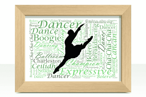 Personalised Dancer Word Art Picture Frame Gift Dance Gifts