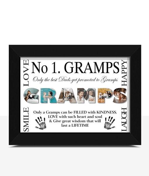 No 1 GRAMPS Personalised Photo Frame Gift Fathers Day Gifts