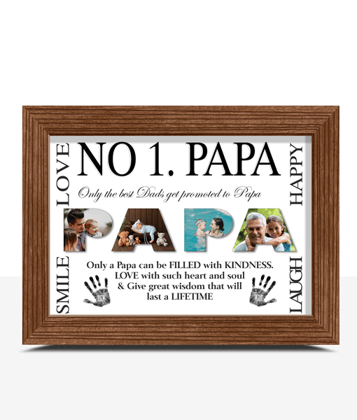 No 1 PAPA Personalised Photo Gift Fathers Day Gifts