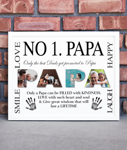 No 1 PAPA Personalised Photo Collage Frame Gift Fathers Day Gifts
