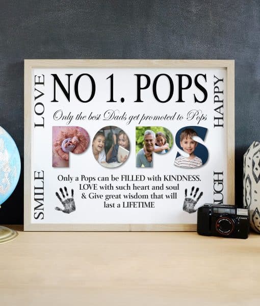 No 1 POPS Personalised Photo Collage Picture Frame Gift Fathers Day Gifts