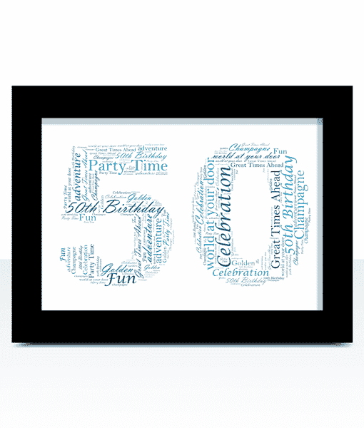Personalised 50th Birthday – Anniversary Word Art Print Gift Anniversary Gifts