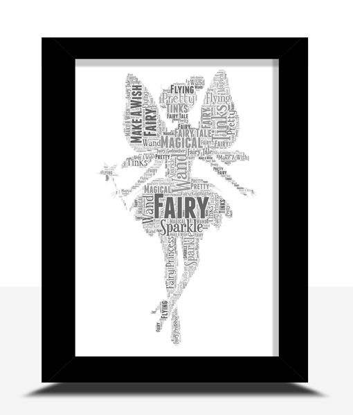 Personalised Fairy Word Art Picture Gift Gifts For Children