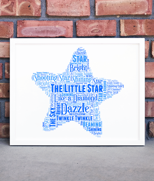 Personalised Star Word Art Print Gifts For Children