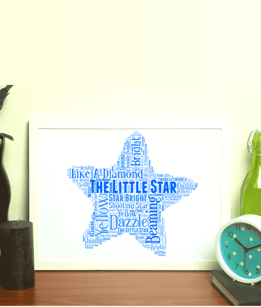 Star Word Art Print Gifts For Children