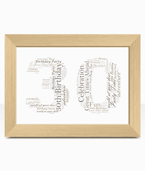 Personalised 30th Birthday Gifts For Her Mum Word Art Any Name Number 30th 40th 