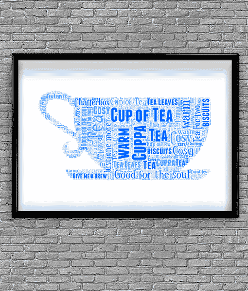 Tea Cup Shape Word Art Food And Drink