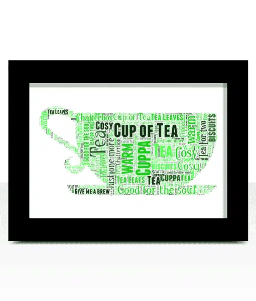Personalised Tea Cup and Saucer Word Art Picture Gift Food And Drink