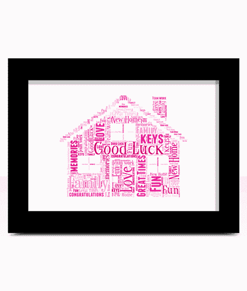 House Word Art – Personalised House Warming Gift Family
