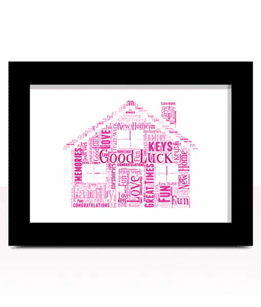 House Word Art – Personalised House Warming Gift Family