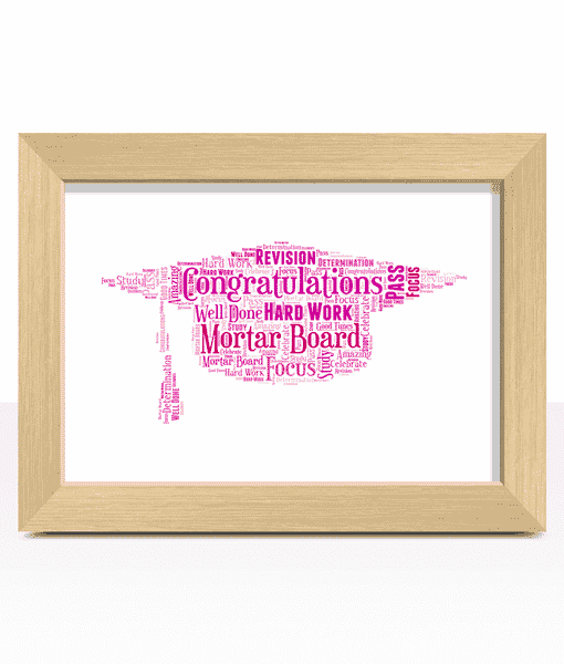 Mortar Board Hat Word Art – Personalised Graduation Gift Gifts For Her