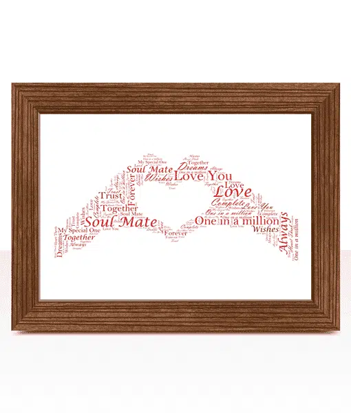Personalised Hand Heart Word Art Engagement Gifts