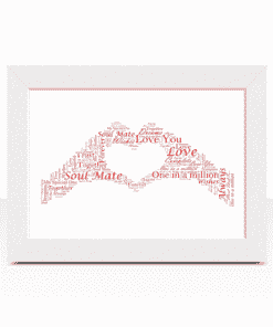 PERSONALISED WORD ART ENGAGEMENT GIFT FOR HER AND HIM PRESENT LOVE HEART x 