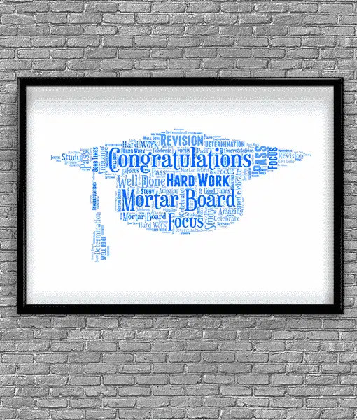 Graduation Gift – Mortar Board Hat Word Art Gifts For Her