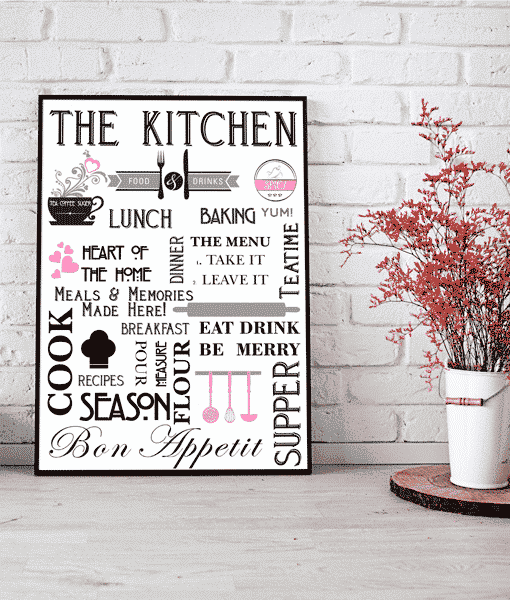 Stylish Kitchen Diner Wall Art Print Abc Prints