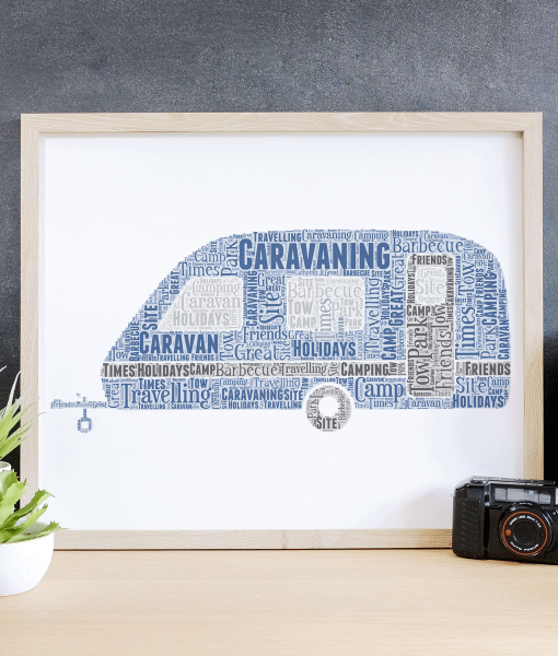 Caravan Word Art Print – Perfect Gift for Caravanners Travel