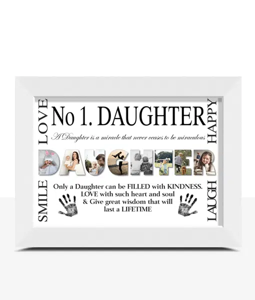 No 1 DAUGHTER Personalised Photo Collage Frame Gift Gifts For Her