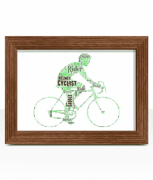Personalised Cycling Bike Rider Word Art Gift Gifts For Him