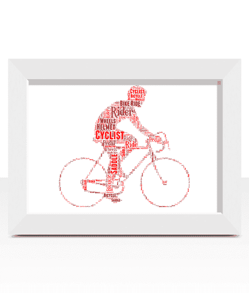 Personalised Mens Cycling Gift – Bike Rider Word Art Gifts For Him