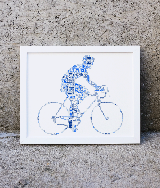 Personalised Cycling Bike Rider Word Art Gift Gifts For Him