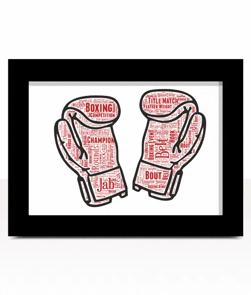 Boxing Gloves Word Art Print – Boxer Gift Sport Gifts