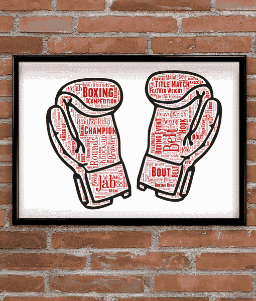 Boxing Gloves Word Art Sport Gifts