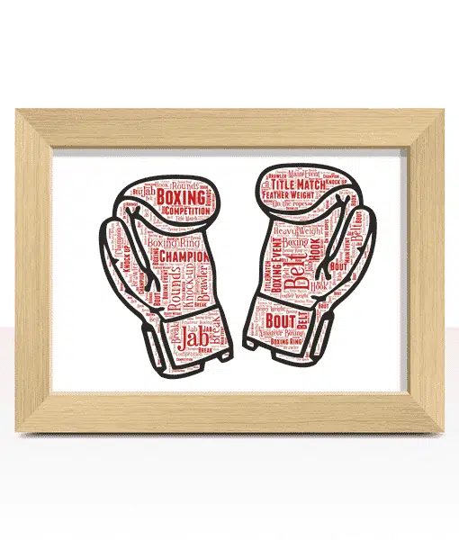 Boxing Gloves Word Art Print – Boxer Gift Sport Gifts