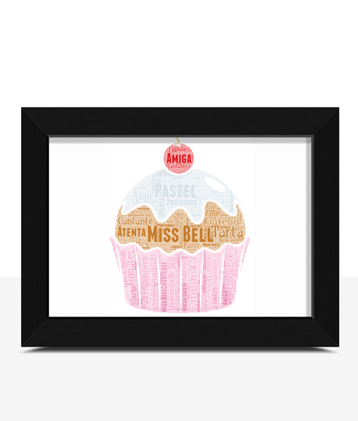 Personalised Cupcake Word Art Birthday Gift Print Baby Shower Gifts