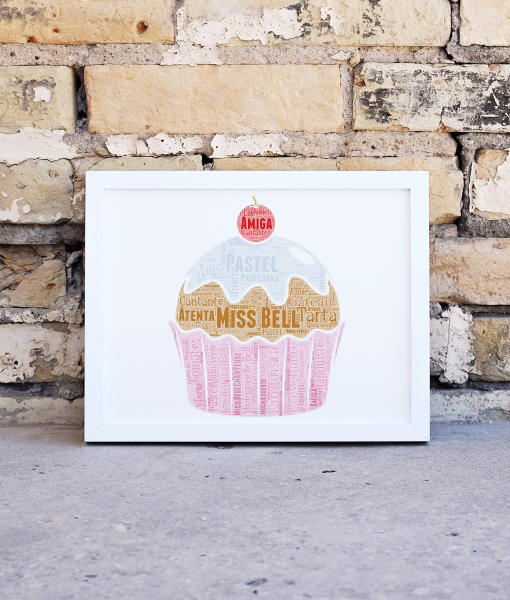 Personalised Cupcake Word Art Birthday Gift Print Baby Shower Gifts
