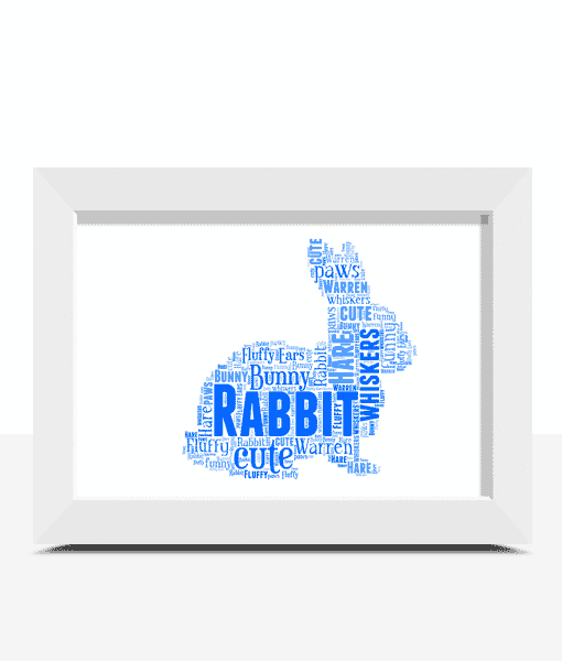 Personalised Rabbit Word Art Picture – Bunny Lover Gift Animal Prints