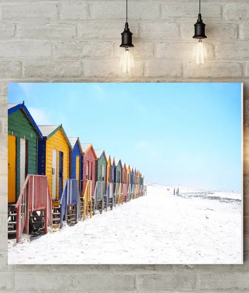 Colourful Beach Huts Canvas Picture