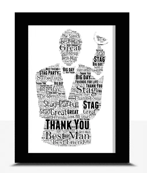 Personalised Best Man – Usher Thank You Gift – Word Art Gifts For Him