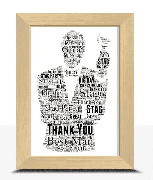 Personalised Best Man – Usher Thank You Gift – Word Art Gifts For Him