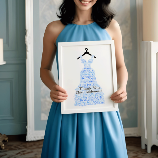 Bridesmaid Dress Word Art – Wedding Thank You Gift Thank You Gifts